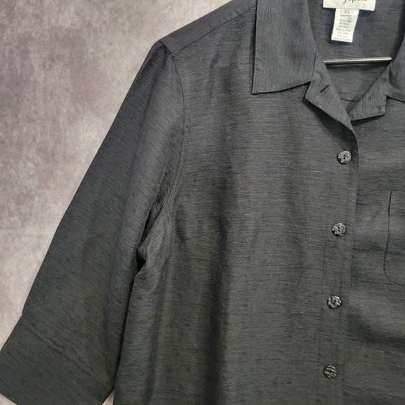 Vintage Easy Spirit Silk Linen Blend Minimalist Button Down XL - Picture 4 of 10